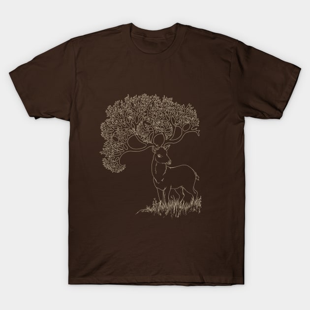 Fractal Point Buck T-Shirt by jaynea185